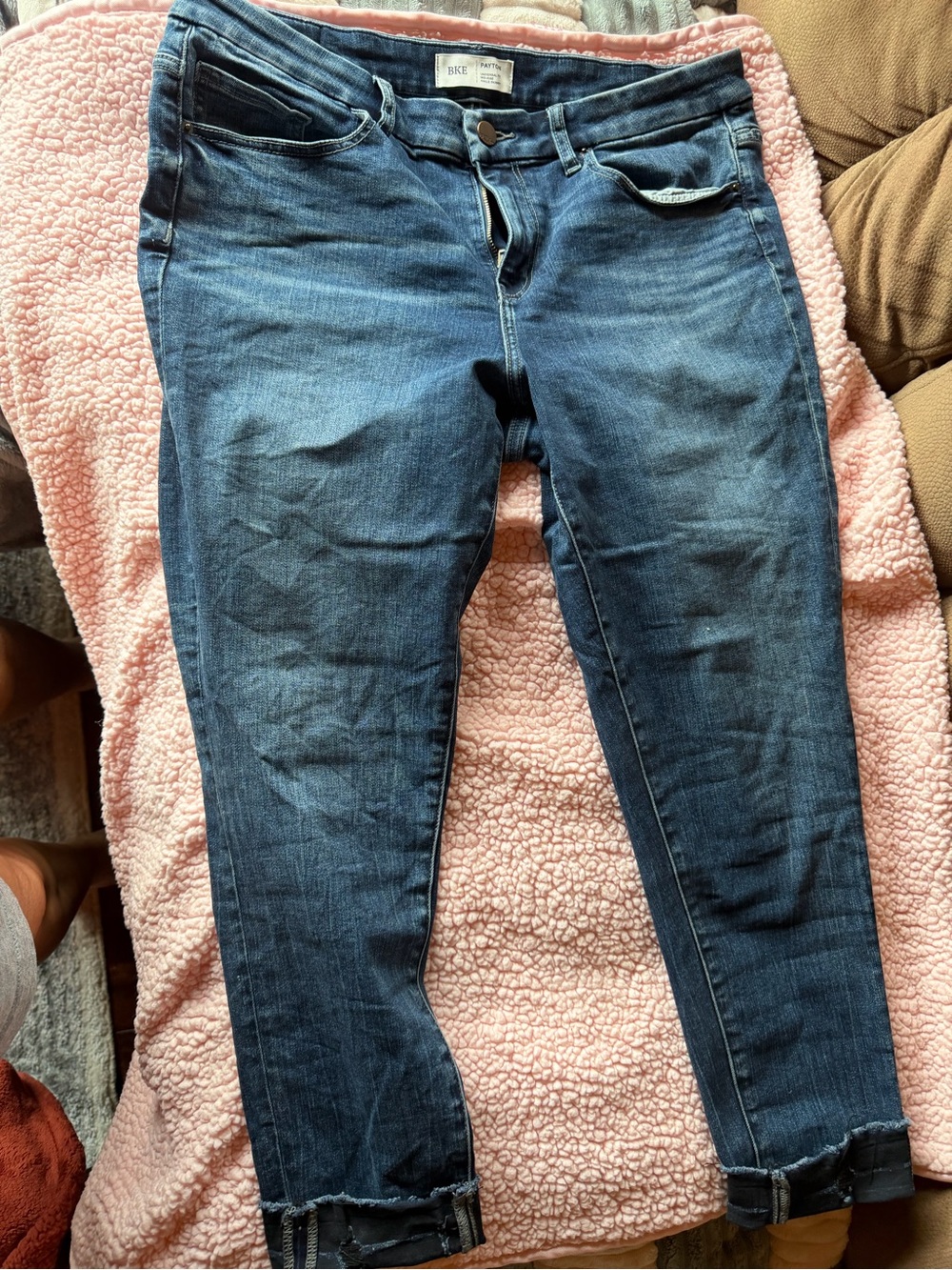 BKE Dark Blue Cropped Ankle Jeans